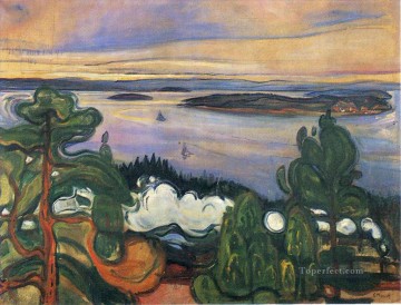 Expresionismo Painting - tren de humo 1900 Edvard Munch Expresionismo